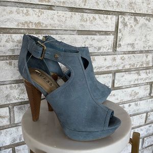GUESS Suede Peep/open toe 4” heel